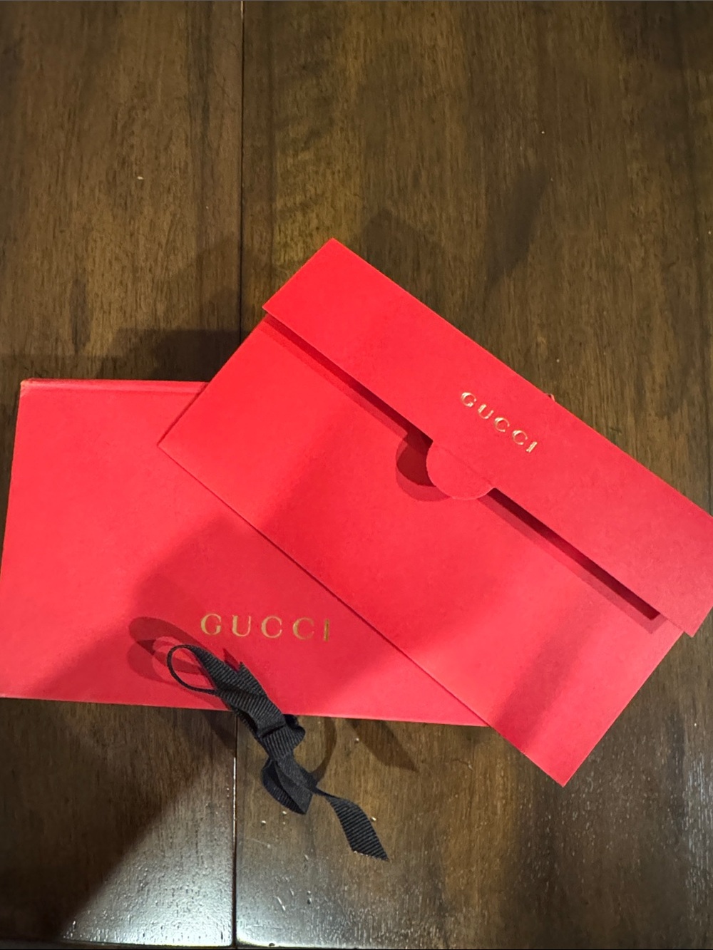 Gucci Gift Box of Red Gold-Embossed Envelopes